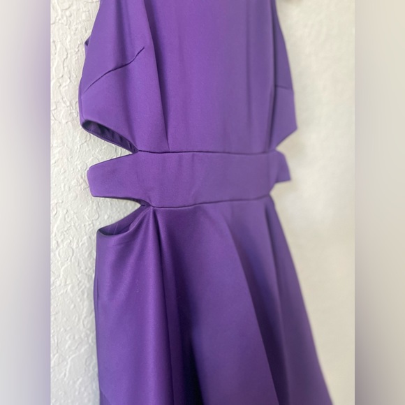 Cynthia Rowley Cutout Eggplant Purple Cocktail Dress with pockets - size 4 - Picture 5 of 6